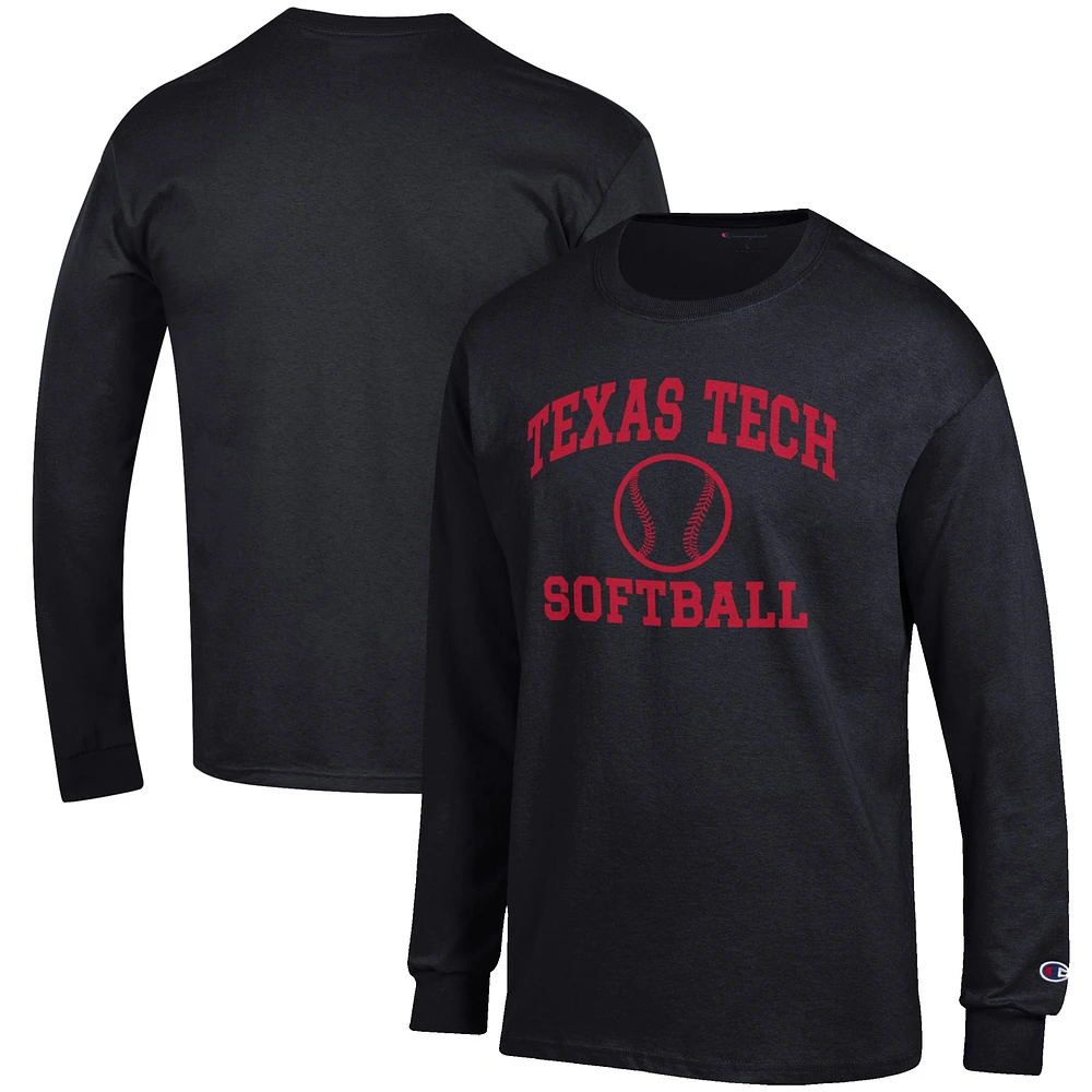 Men's Champion Texas Tech Red Raiders Softball Icon Long Sleeve T-Shirt