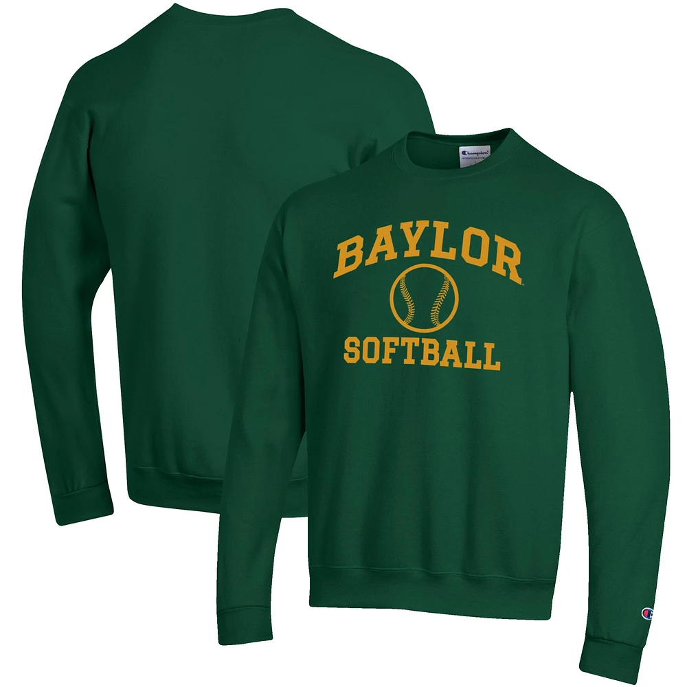 Men's Champion Baylor Bears Softball Icon Crewneck Pullover Sweatshirt