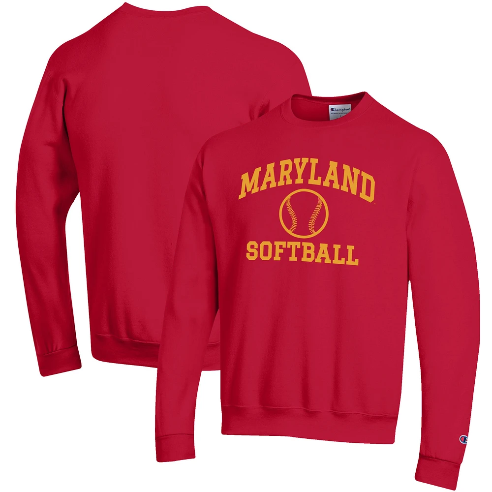 Men's Champion Maryland Terrapins Softball Icon Crewneck Pullover Sweatshirt