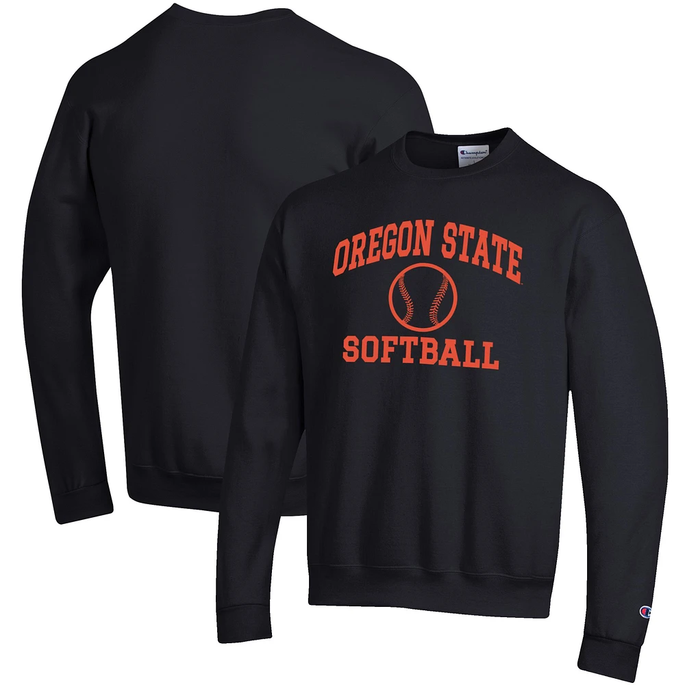 Men's Champion Oregon State Beavers Softball Icon Crewneck Pullover Sweatshirt