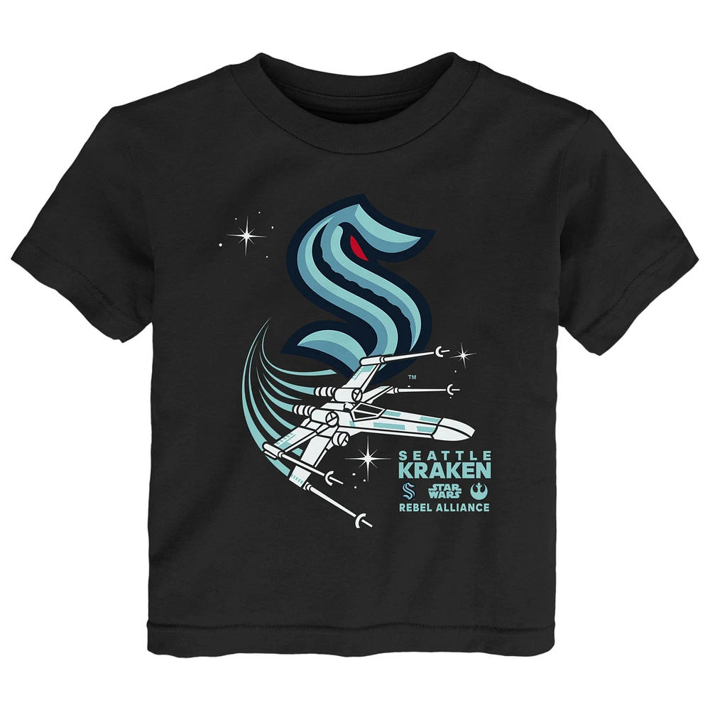 Toddler Black Seattle Kraken Star Wars Rebel Alliance T-Shirt