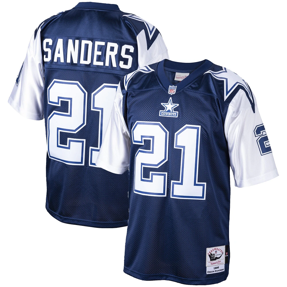 Men's Mitchell & Ness Deion Sanders Navy Dallas Cowboys Big Tall 1995 Retired Player Replica Jersey
