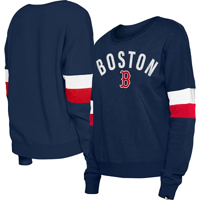 Women's New Era Navy Boston Red Sox Game Day Crew Pullover Sweatshirt