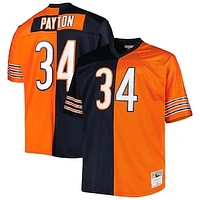 Men's Mitchell & Ness Walter Payton Navy/Orange Chicago Bears Big & Tall Split Legacy Retired Player Replica Jersey