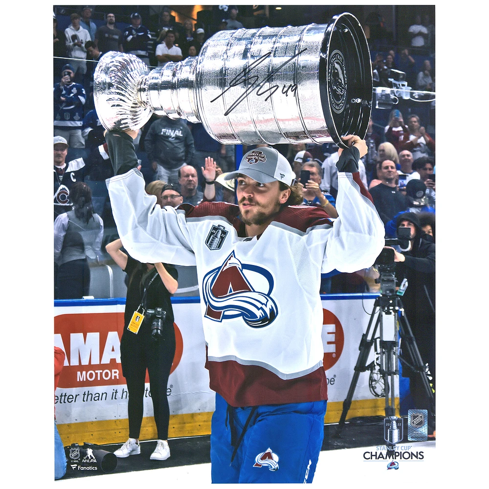 Samuel Girard Colorado Avalanche Autographed 16" x 20" 2022 Stanley Cup Champions Raising Cup Photograph