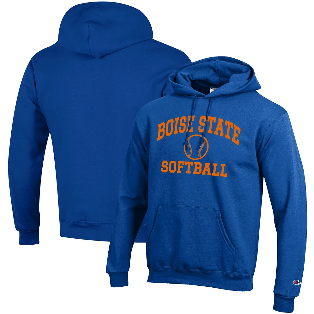 Men's Champion Royal Boise State Broncos Softball Icon Pullover Hoodie