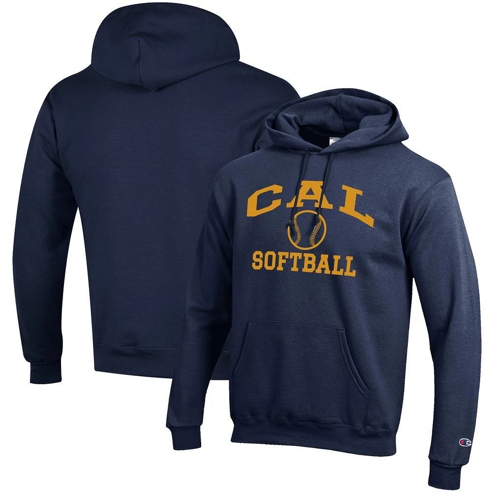 Men's Champion Navy Cal Bears Softball Icon Pullover Hoodie