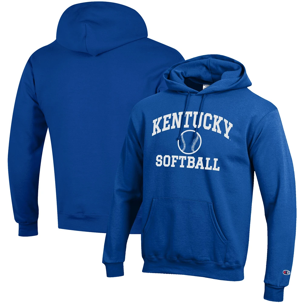 Men's Champion Royal Kentucky Wildcats Softball Icon Pullover Hoodie