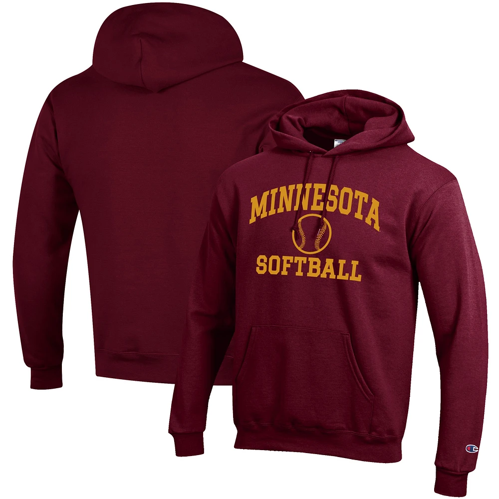 Men's Champion Maroon Minnesota Golden Gophers Softball Icon Pullover Hoodie
