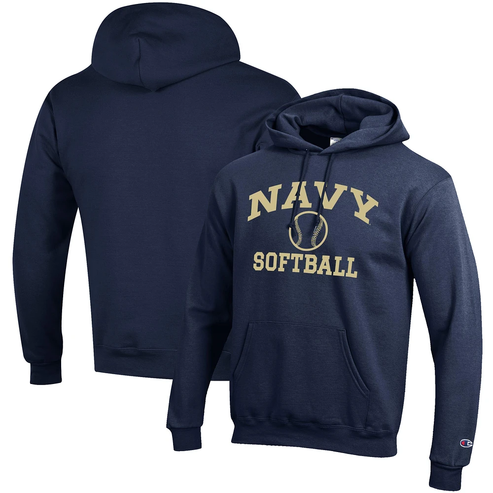 Men's Champion Navy Midshipmen Softball Icon Pullover Hoodie