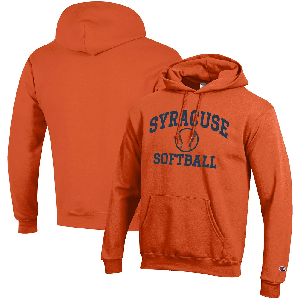 Men's Champion Orange Syracuse Softball Icon Pullover Hoodie