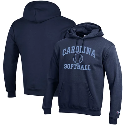 Men's Champion Navy North Carolina Tar Heels Softball Icon Pullover Hoodie