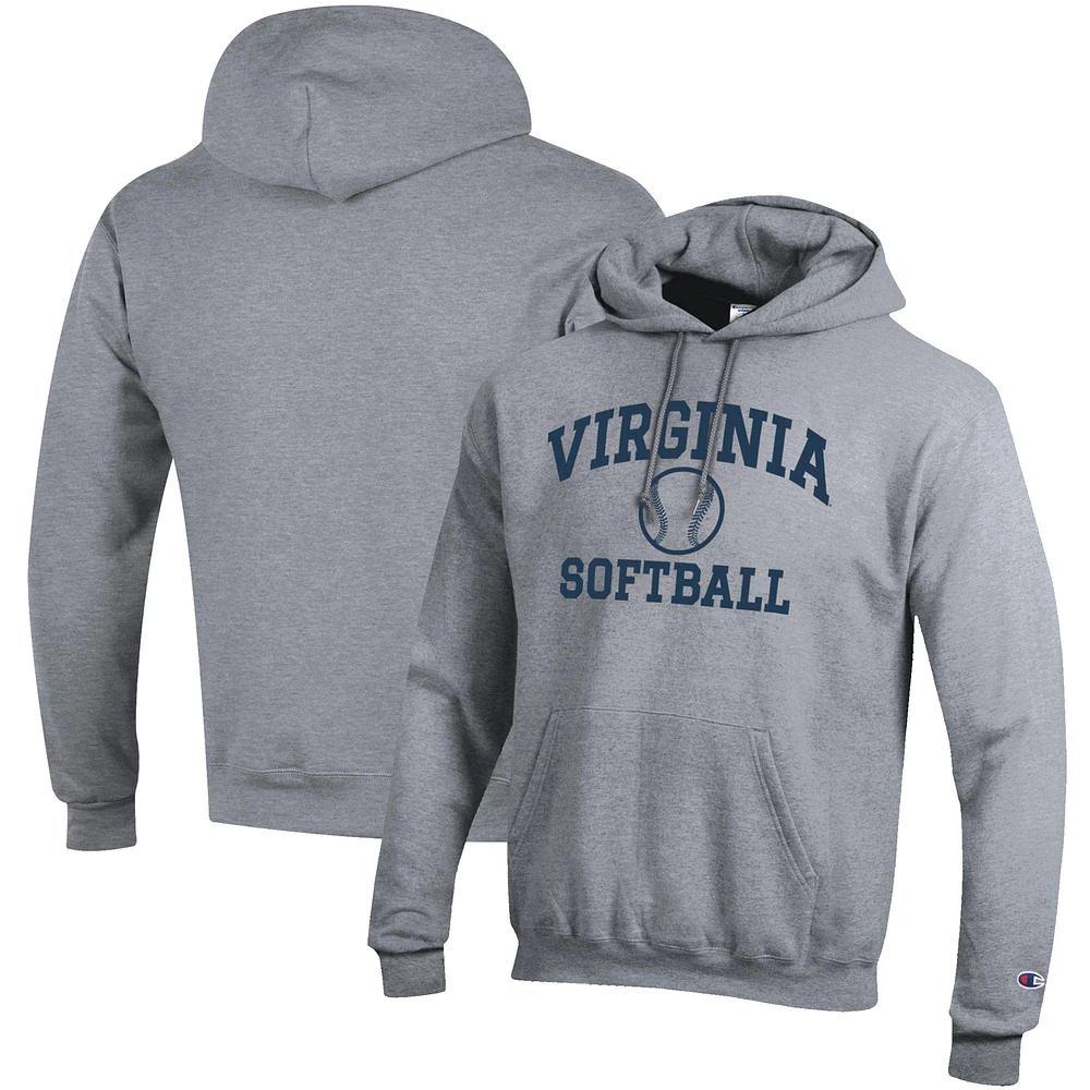 Men's Champion Gray Virginia Cavaliers Softball Icon Pullover Hoodie
