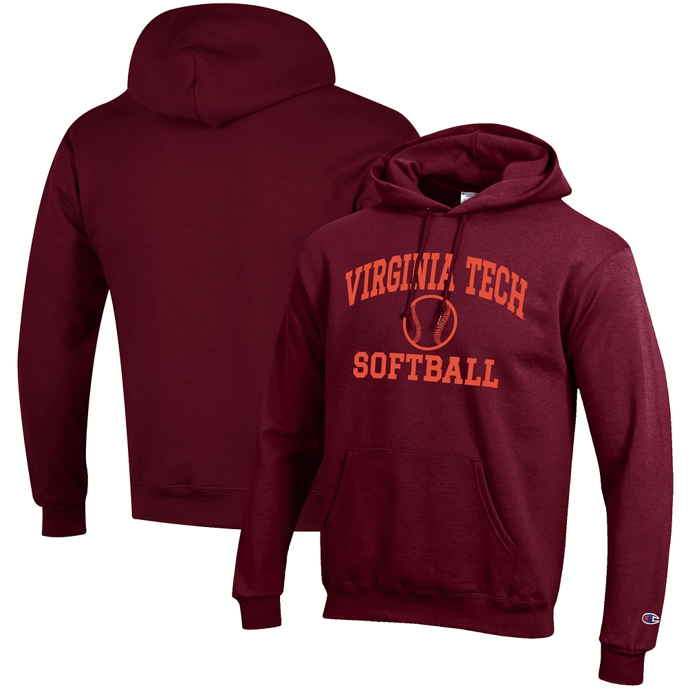 Men's Champion Maroon Virginia Tech Hokies Softball Icon Pullover Hoodie
