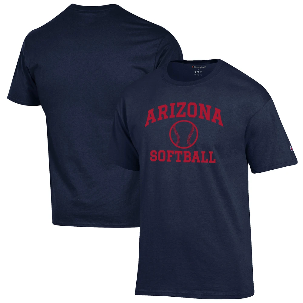 Men's Champion Navy Arizona Wildcats Softball Icon T-Shirt