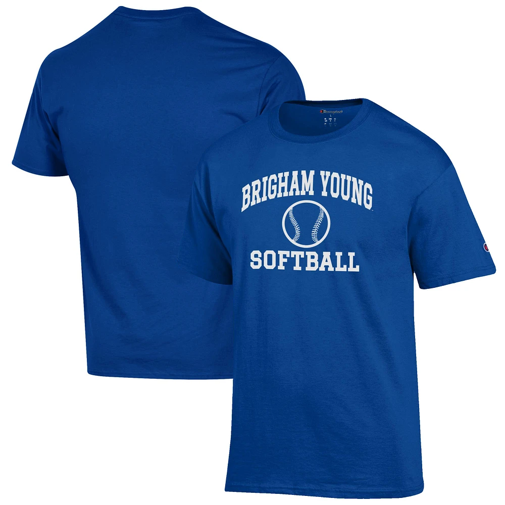 Men's Champion Royal BYU Cougars Softball Icon T-Shirt