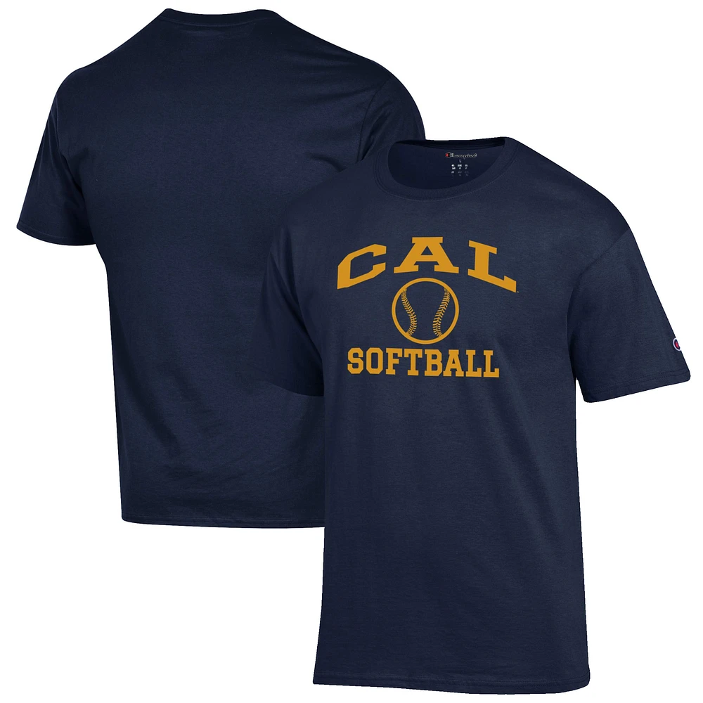 Men's Champion Navy Cal Bears Softball Icon T-Shirt