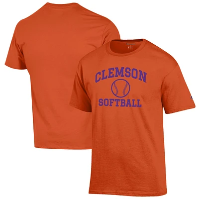 Men's Champion Orange Clemson Tigers Softball Icon T-Shirt