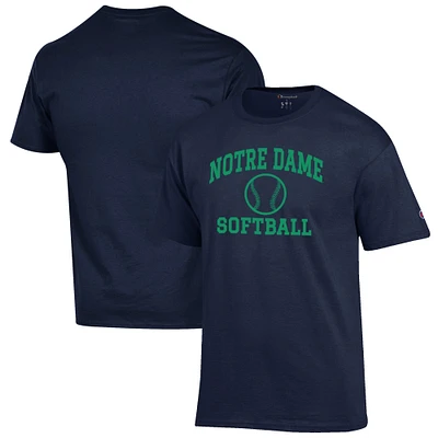 Men's Champion Navy Notre Dame Fighting Irish Softball Icon T-Shirt