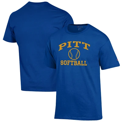 Men's Champion Royal Pitt Panthers Softball Icon T-Shirt