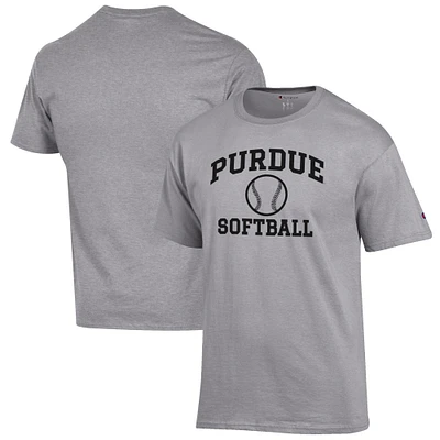 Men's Champion Gray Purdue Boilermakers Softball Icon T-Shirt