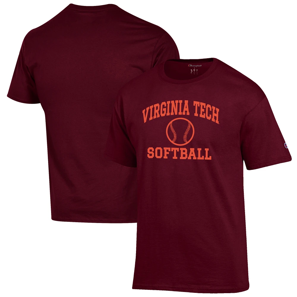 Men's Champion Maroon Virginia Tech Hokies Softball Icon T-Shirt