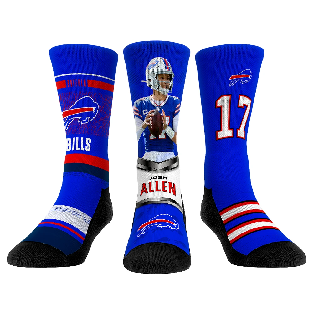 Unisex Rock Em Socks Josh Allen Buffalo Bills 3-Pack Crew Set