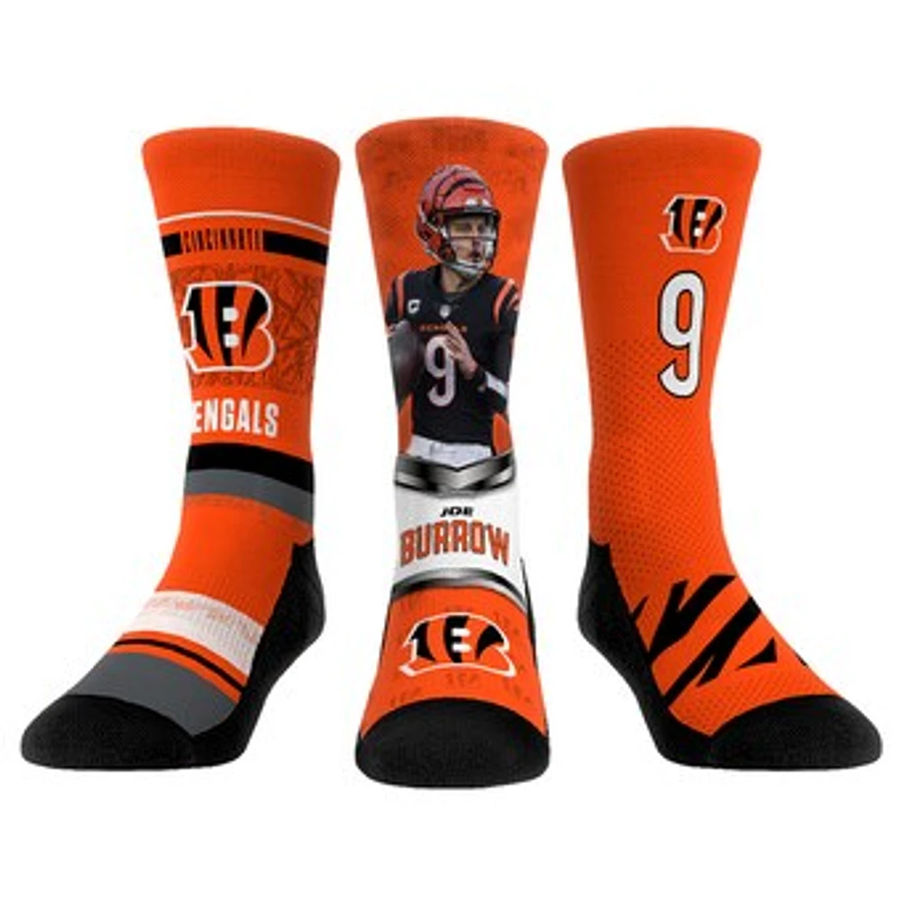 Unisex Rock Em Socks Joe Burrow Cincinnati Bengals 3-Pack Crew Set