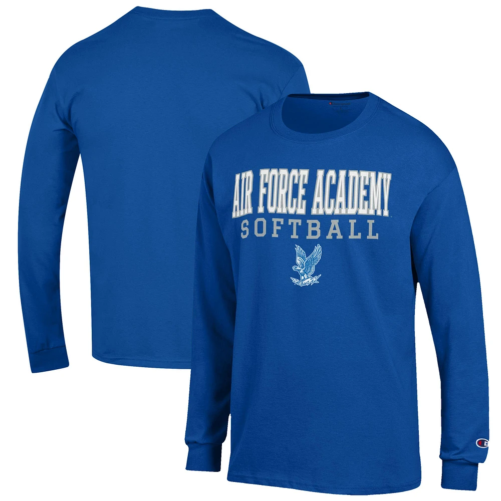 Men's Champion Royal Air Force Falcons Softball Stack Long Sleeve T-Shirt