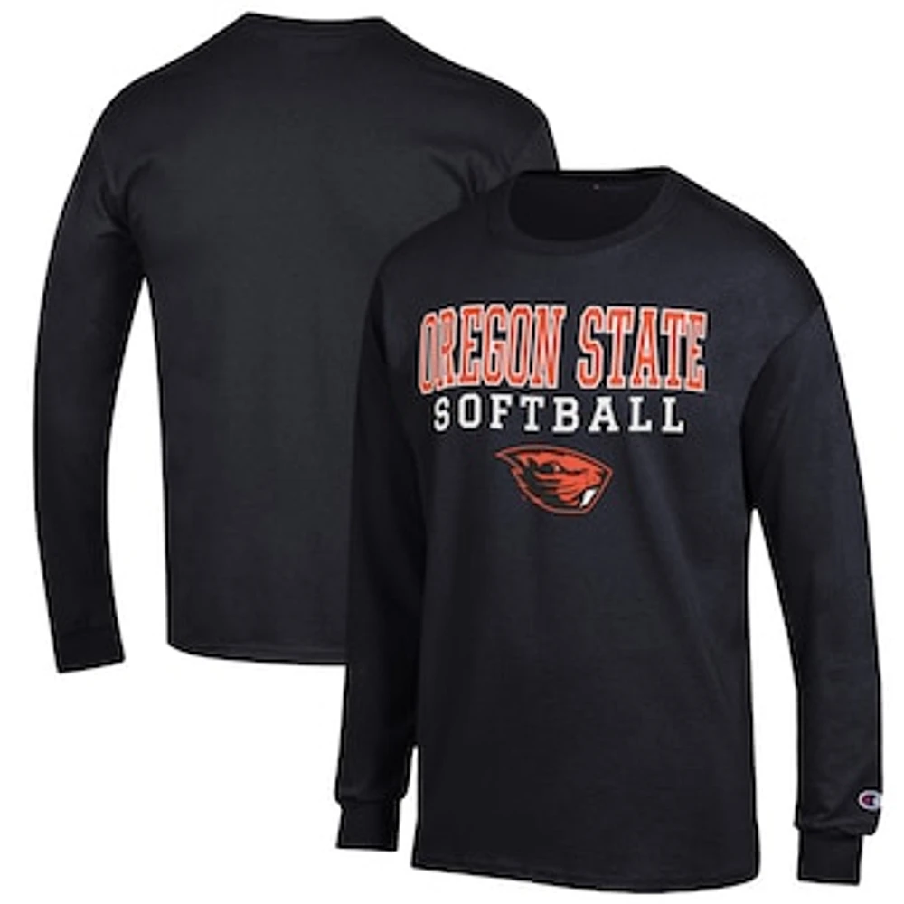 Men's Champion Oregon State Beavers Softball Stack Long Sleeve T-Shirt