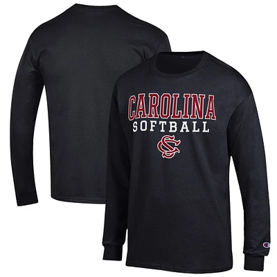 Men's Champion South Carolina Gamecocks Softball Stack Long Sleeve T-Shirt