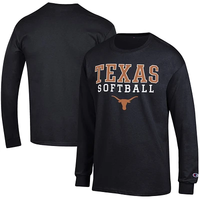 Men's Champion Texas Longhorns Softball Stack Long Sleeve T-Shirt