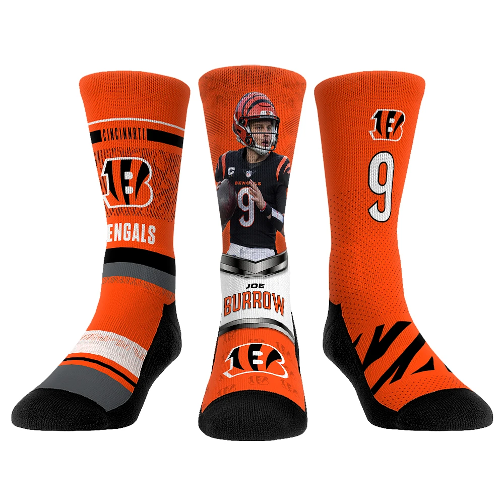 Youth Rock Em Socks Joe Burrow Cincinnati Bengals 3-Pack Crew Socks Set