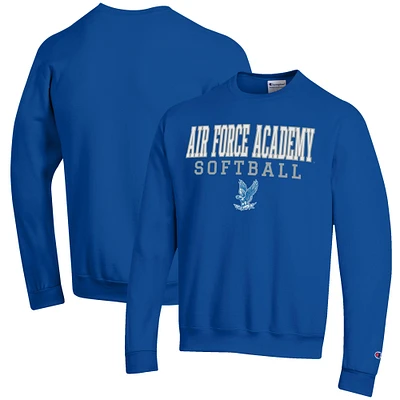 Men's Champion Royal Air Force Falcons Softball Stack Pullover Crewneck Sweatshirt