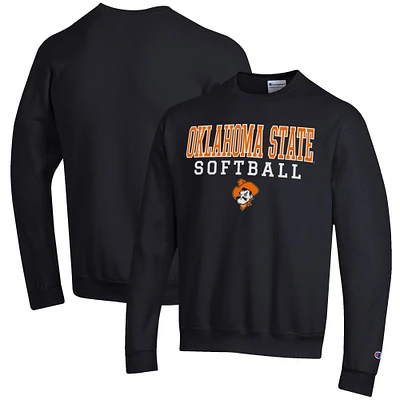 Men's Champion Oklahoma State Cowboys Softball Stack Pullover Crewneck Sweatshirt