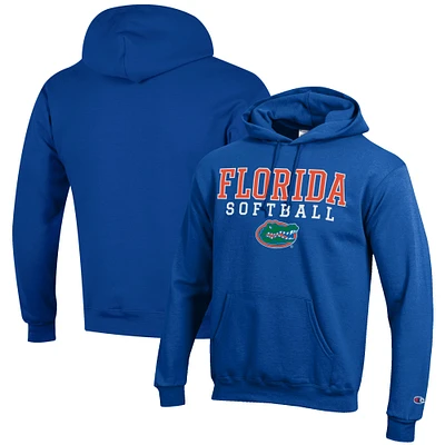 Men's Champion Royal Florida Gators Softball Stack Pullover Hoodie