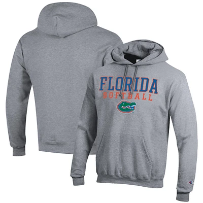 Men's Champion Gray Florida Gators Softball Stack Pullover Hoodie