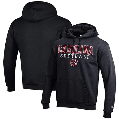 Men's Champion Black South Carolina Gamecocks Softball Stack Pullover Hoodie