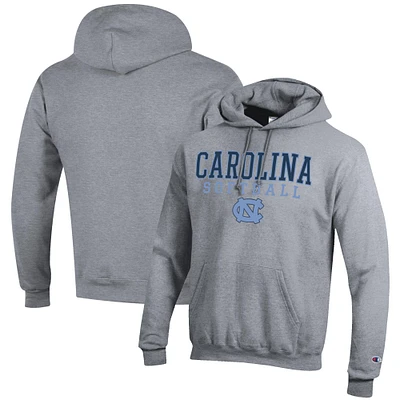 Men's Champion Gray North Carolina Tar Heels Softball Stack Pullover Hoodie