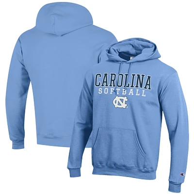 Men's Champion Carolina Blue North Tar Heels Softball Stack Pullover Hoodie