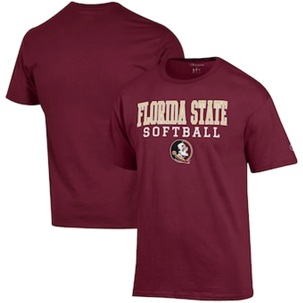 Men's Champion Garnet Florida State Seminoles Softball Stack T-Shirt