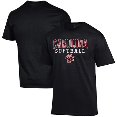Men's Champion Black South Carolina Gamecocks Softball Stack T-Shirt