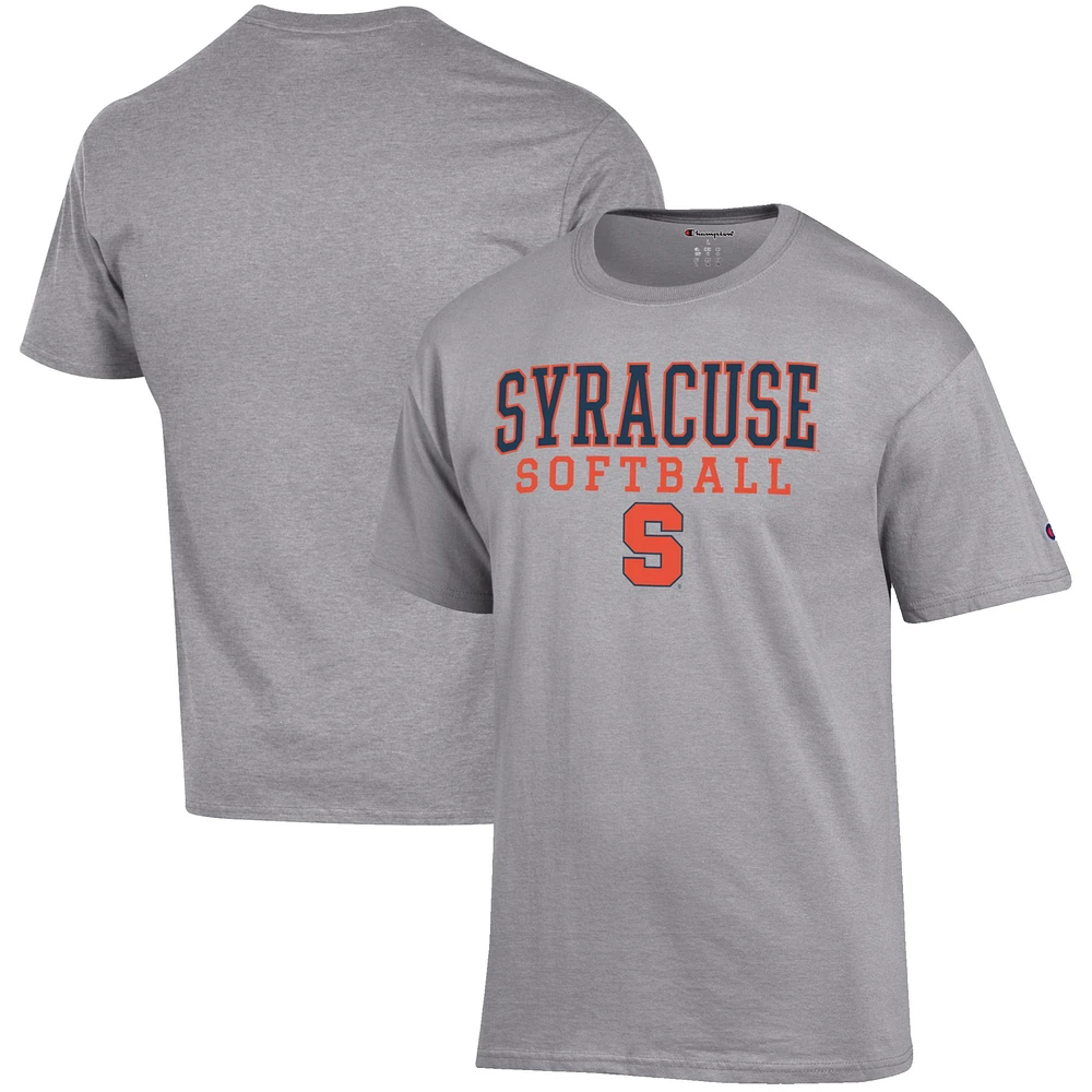 Men's Champion Gray Syracuse Orange Softball Stack T-Shirt