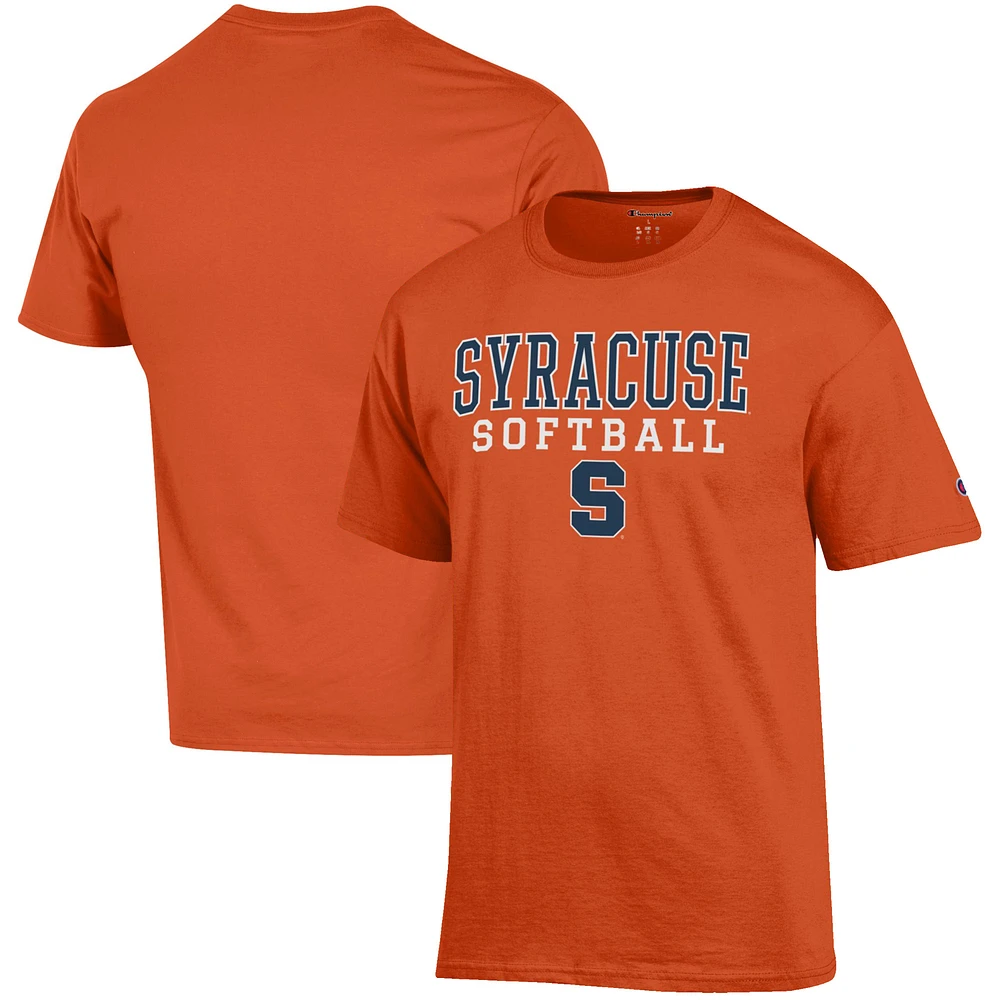 Men's Champion Orange Syracuse Softball Stack T-Shirt