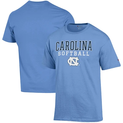 Men's Champion Carolina Blue North Tar Heels Softball Stack T-Shirt