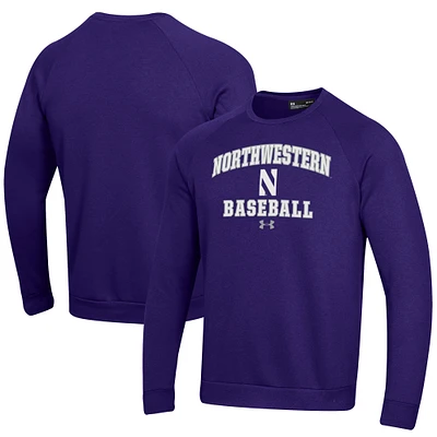 Men's Under Armour Northwestern Wildcats Baseball All Day Arch Fleece Pullover Sweatshirt