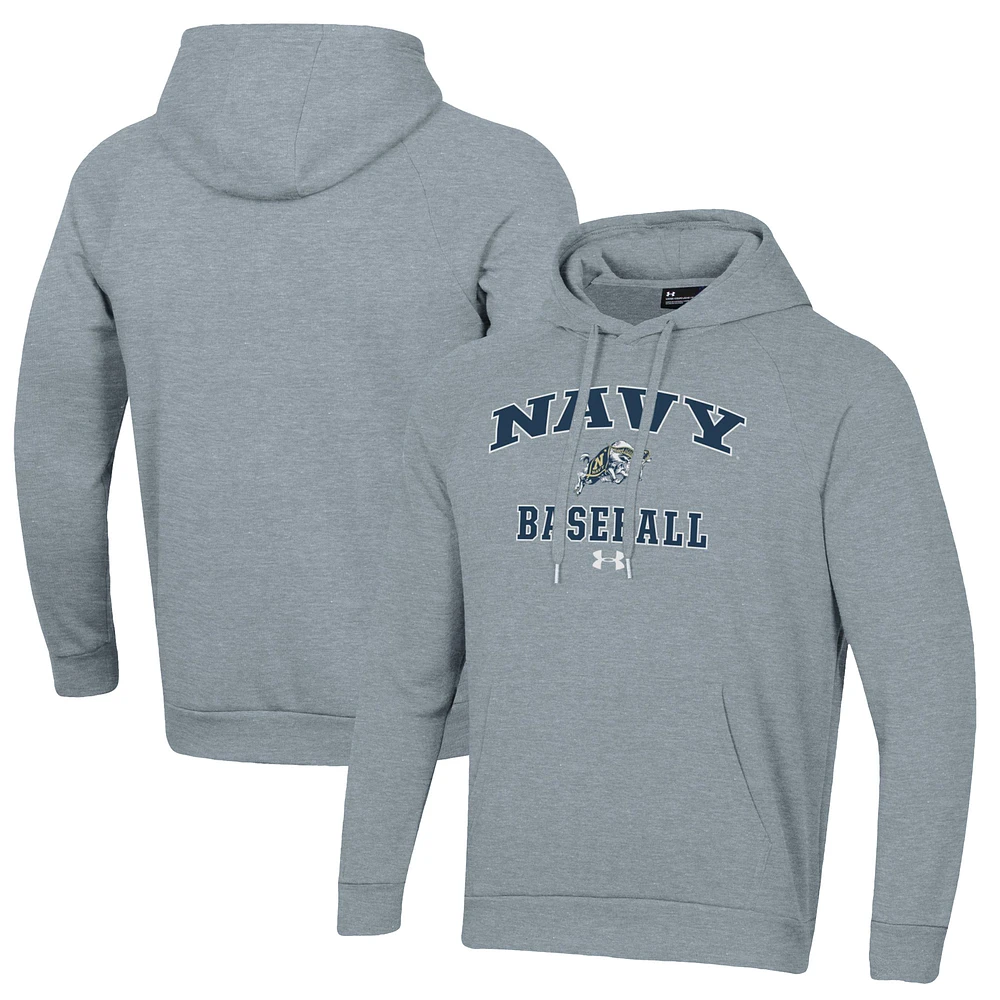 Men's Under Armour Navy Midshipmen Baseball All Day Arch Fleece Pullover Hoodie