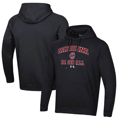 Men's Under Armour Black South Carolina Gamecocks Baseball All Day Arch Fleece Pullover Hoodie