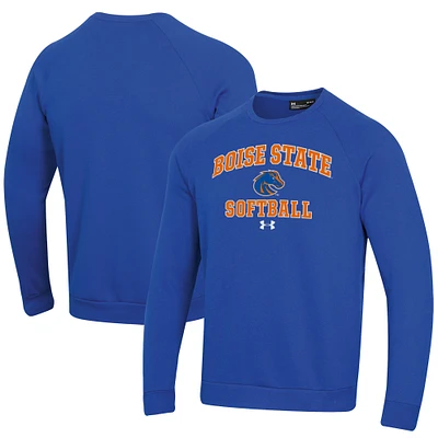 Men's Under Armour Royal Boise State Broncos Softball All Day Arch Fleece Pullover Sweatshirt