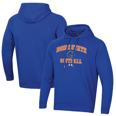 Men's Under Armour Royal Boise State Broncos Softball All Day Arch Fleece Pullover Hoodie